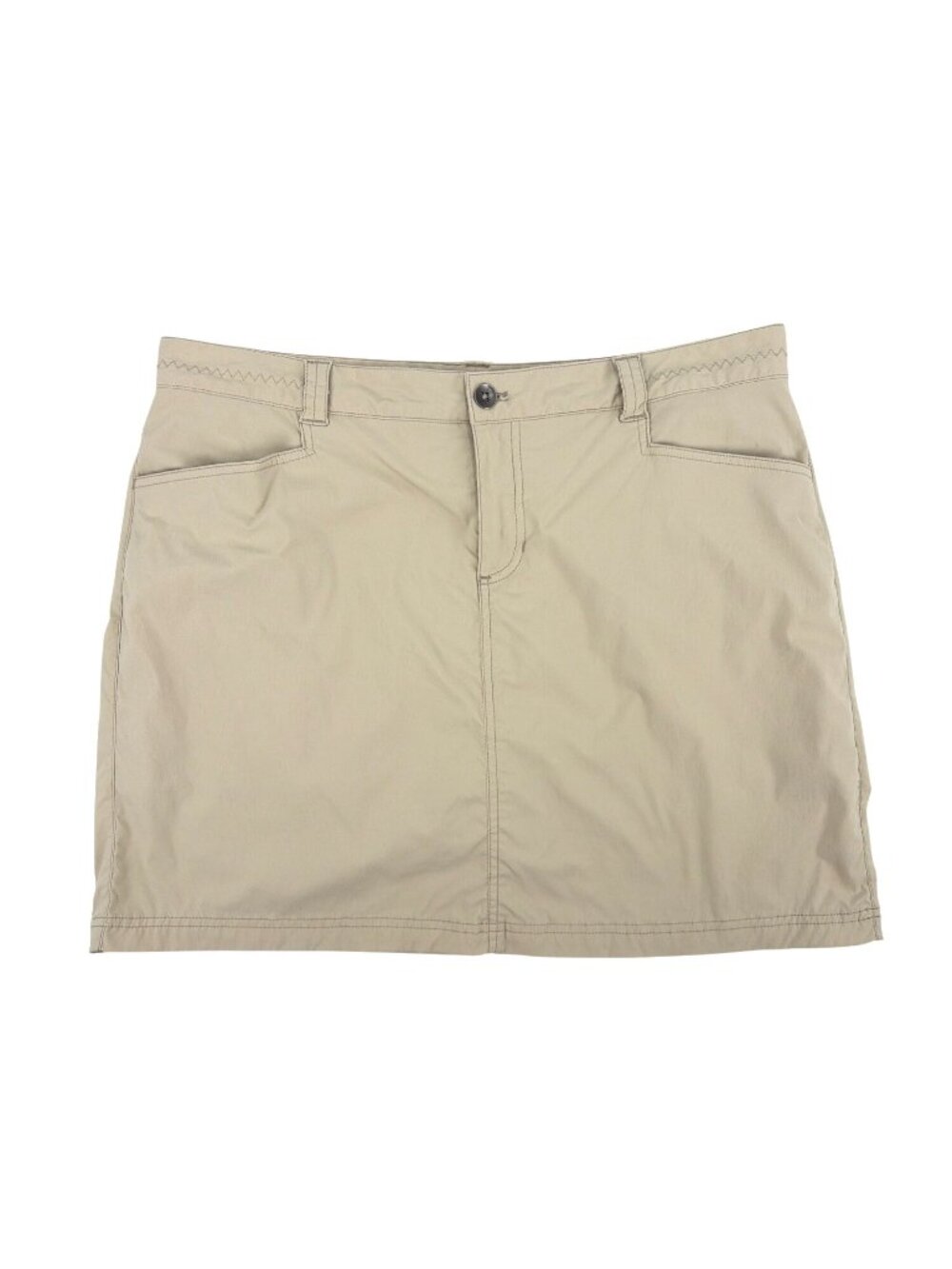 Eddie Bauer Womens Size 14 Beige Lined Skirt Nylon Stretch Outdoor Gorpcore
